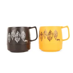 【美品】STUSSY ステューシー | ゾウリムシ マグカップ / コップ 2色セット | イエロー ブラック | ストリート ブランド 食器 インテリア 雑貨【メンズ】【中古】