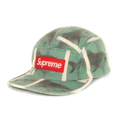 【美品】Supreme シュプリーム キャップ グリーン サイズ:FREE | 25SS Damien Hirst シャーク柄 BOXロゴ キャンプキャップ (Camp Cap) | ブランド 帽子【メンズ】【中古】