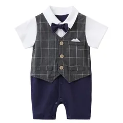 [Mon Ange] ベビー フォーマル ロンパース 男の子 お喰い初め 結婚式 お呼ばれ 出産祝い 誕生日 お宮参り ギフト 赤ちゃん フォーマルスーツ