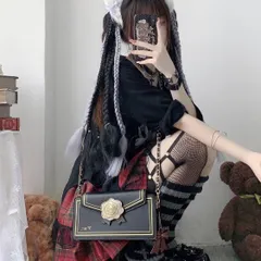 バッグ 痛バッグ チェーン付き ローズ柄 レター柄 シンプル ショルダーバッグ 斜め掛け フラップ付き 二次元 バッジ ミニ