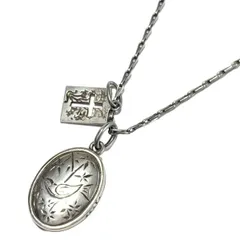 agete(アガット) ネックレス - シルバー×ダークブラウン クロス(十字架)