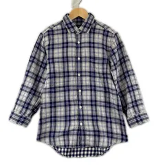 美品 URBAN RESEARCH アーバンリサーチ チェック 秋冬 AW 長袖シャツ コットン パープル メンズ M【古着】【中古】【送料無料】