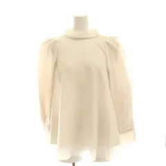 スナイデル SNIDEL オーガンシースルーブラウス プルオーバー ハイネック 長袖 F ライトグレージュ /HK ■OS