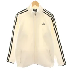 アディダス adidas フリーストラックジャケット アウター スリーストライプス ロゴ刺繍 L 白 ホワイト 黒 ブラック JD1036 /YT ■ECB001