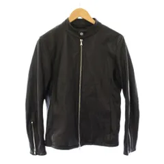 ナノユニバース nano universe シングルライダースジャケット レザー 革ジャン 羊革 アウター ジップアップ S 黒 ブラック /BB