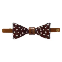 ALEXANDRE de PARIS(アレクサンドル ドゥ パリ) バレッタ - ダークブラウン ドット柄/リボン
