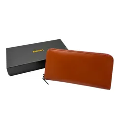 MURA ムラ ゴートレザー 長財布 キャメル スキミング防止 山羊革 メンズ 収納 カード入れ 小銭入れ 中古 W４のサムネイル