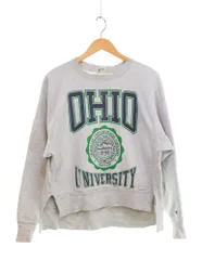 チャンピオン Champion 80s トリコタグ Reverse Weave OHIO UNIVERSITY 3段プリント リバースウィーブ オハイオ リメイク スウェット グレー Lサイズ 103MT-4099