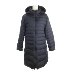 ユニクロ UNIQLO ウルトラライトダウン ダウンコート ロング丈 フーディー スタンドカラー ポケッタブルポーチ付き 3XL 紺 ネイビー /AH6 ■ECD001