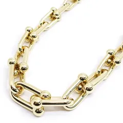 【栄】ティファニー K18YG ハードウェア グラジュエイテッド リンク ネックレス 750YG ジュエリー レディース メンズ