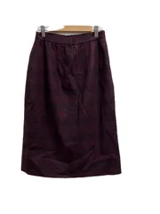 k05250715074　ブランド不明　サイズ表記無し　レッド系　　スカート　ミディアム丈　秋冬