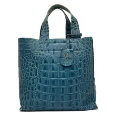FURLA(フルラ) トートバッグ - ブルーグリーン 型押し加工 レザー