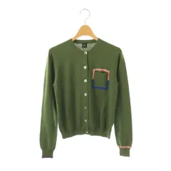ピーエスポールスミス PS Paul Smith カシミヤ混 カーディガン ニット M カーキグリーン マルチカラー /ES ■OS