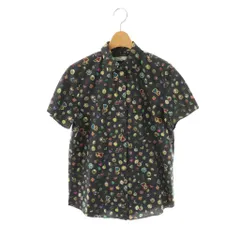 ピーエスポールスミス PS Paul Smith 総柄 コットン 半袖シャツ 38 ダークグレー /HK ■OS