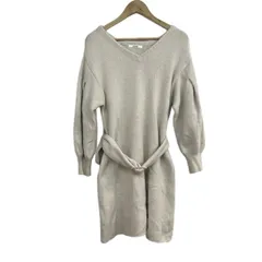 snidel(スナイデル) ワンピース サイズF レディース - アイボリー Vネック/長袖/ひざ丈/ニット