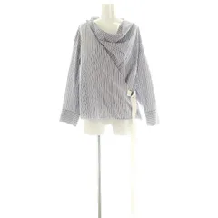 アストラット ASTRAET ストライプ カシュクールブラウス シャツ 長袖 青 白 ブルー ホワイト /DF ■OSのサムネイル