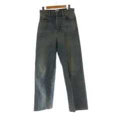 アングリッド UNGRID 23SS ハイウエストルーズストレートデニム ジーンズ 25 ブルー ボタンフライ /AG ■OS