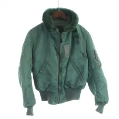 アルファ ALPHA B-15D USA製 フライトジャケット 長袖 ブルゾン ジップアップ M 緑 グリーン ■GY18 /MQ