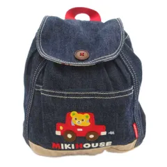 ミキハウス mikihouse リュックサック デイパック 刺繍 ロゴ モチーフ ダークインディゴ /AE