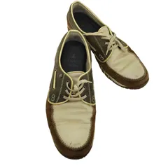 ランバンオンブルー LANVIN en Bleu スウェード レザー バイカラー vibram ビブラムソール モカシン デッキ シューズ メンズ JPN：27 
