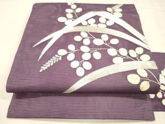 プロフ必読☆夏帯☆絽塩瀬☆刺繍☆銀彩 - メルカリ