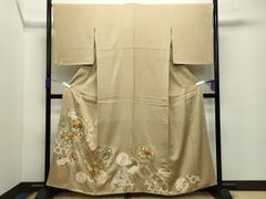 訪問着 刺繍 芙蓉 梅花 桔梗 葡萄 藤 梅花 椿 着物 053b - メルカリ