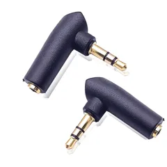 2 個セット mm 3.5 ステレオ二チャンネルオーディオコネクタ Lタイプ ミニジャックイヤホン接続角度 90度 PCduoduo 金メッキ 3極