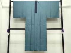 着物　館林唐桟　新品　綿紬　ストライプ　生成り色　縦縞　春夏　Lサイズ　あつらえ SALE 着物 館林唐桟 綿紬 ストライプ 春夏 薄青 縦縞 Lサイズ あつらえ