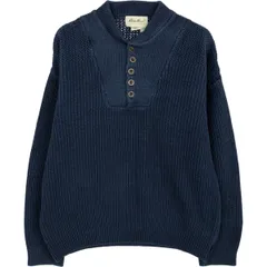 古着 ~00年代 エディーバウアー Eddie Bauer ヘンリーネック リブ編み コットンニットセーター USA製 メンズM相当/eaa617946