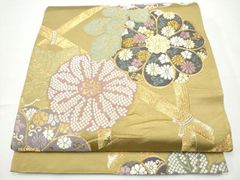 美品】お洒落♪レアデザイン 袋帯 【正絹 六通】鱗 草花丸紋 - メルカリ
