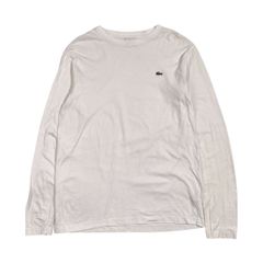 LACOSTE ラコステ ワンポイント 長袖 Tシャツ 4/ホワイト系 メンズ