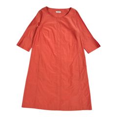 シルク混 イタリア製 ROSSO35 ロッソ35 薄手 七分袖 ワンピース 42/オレンジ系 変光系 レディース