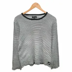 アニエスベーオム Agnes b. homme ロンT カットソー Tシャツ 長袖 ボーダー T2 黒 ブラック 白 ホワイト 4366J530