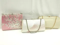 平和屋着物▼和装小物　和装バッグまとめて３点　ハンドバッグ　手描き　枝花文　礼装　金銀糸　逸品　CABD8499ju