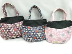 平和屋着物▼和装小物　和装バッグ　縮緬バッグまとめて３点　ハンドバッグ　舞桜　麻の葉　逸品　CABD8510ju