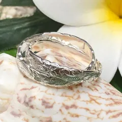 ハワイアンジュエリー リング シルバーリング 3mm 2連カットアウトリング 指輪 プルメリア スクロール ヘリテイジ 925 ハワジュ