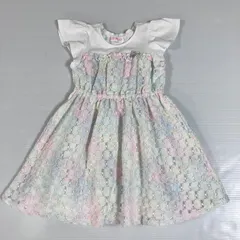 mezzo piano メゾピアノ　半袖　ワンピース　ドッキングワンピース　パステルカラー　110㎝　RF00021