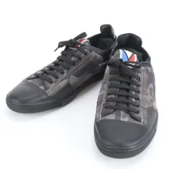 美品 ルイヴィトン ガストンV カモフラージュ 迷彩 柄 8 1/2 スニーカー ローカット 靴 シューズ 紳士 黒 メンズ EUM DP34-2【中古】