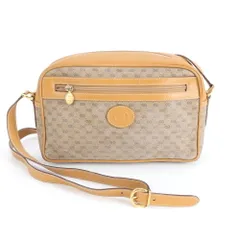 ヴィンテージ オールド グッチ マイクロGG レザー ショルダーバッグ 斜め掛け クロスボディ 本革 レディース RWM DP46-2【中古】