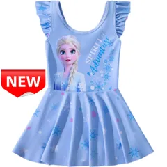 ⭐新品⭐アナと雪の女王 エルサ 水着 女の子 キッズ ワンピース水着 フリル袖 100 110 120 130cm スイムウェア 子供用 水泳 プール 海 スイミング 競泳 可愛い スノーフレーク 可愛い 海水浴 UVカット 人気 七五三お祝い プレゼント