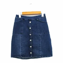 リップサービス LIP SERVICE 台形スカート ミニ フロントボタン M ブルー 青 /KT33