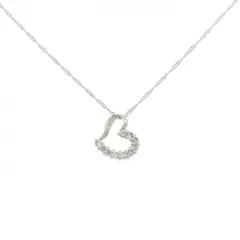 PT900/PT850 ハート ダイヤモンド ネックレス 0.1CT