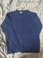 ネイビー ケーブル レディースニット