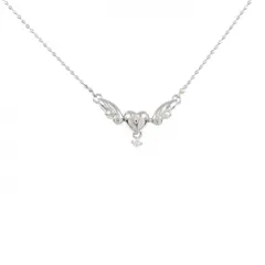 PT900/PT850 ハート ダイヤモンド ネックレス 0.02CT