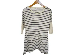 k03250812075　PLST　2　白×黒　Lサイズ程度　ワンピース or ドレス　チュニック　春夏