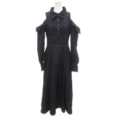 ダズリン dazzlin 美品 オープンショルダーコルセットワンピース ミモレ丈 デニム S インディゴブルー 022350302201-01 /MG ■GY58