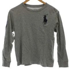 ポロ ラルフローレン POLO RALPH LAUREN キッズ 男の子 Tシャツ カットソー M(10-12) 150 グレー 長袖 ロゴ /GG ■ECD001