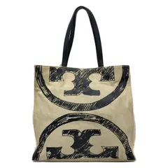 TORY BURCH(トリーバーチ) トートバッグ - ベージュ×黒 レザー