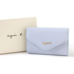 未使用 agnes b. アニエスベー 三つ折り財布 ブルー 財布 フラップ