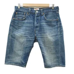リーバイス Levi's 501 デニムショートパンツ ジーンズ W32 L13 青 ブルー ボタンフライ ウォッシュ加工 /YS35 ■ECC001